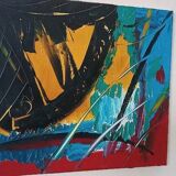 Abstract painting by Simone Ciani, oil on canvas, 20th century