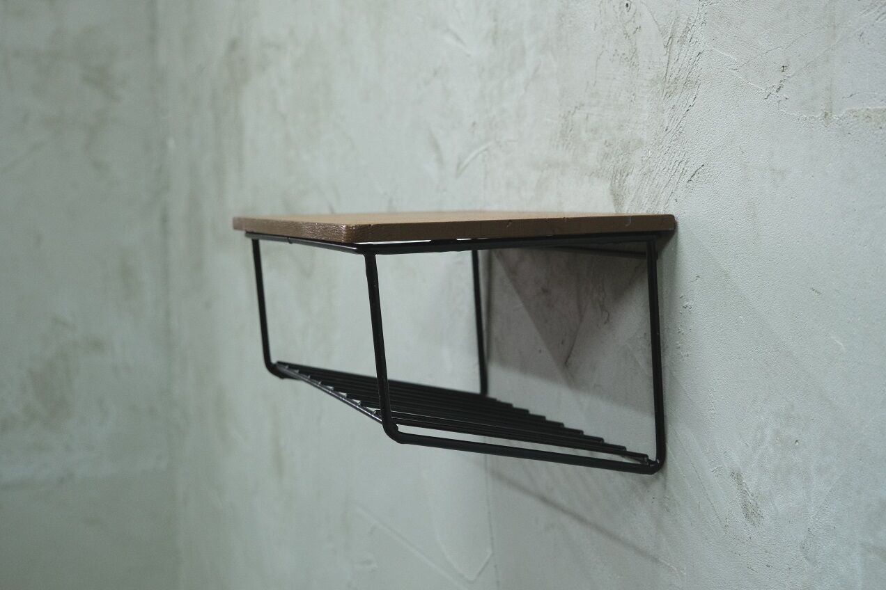 Scandinavian teak string wall shelf, 1960s