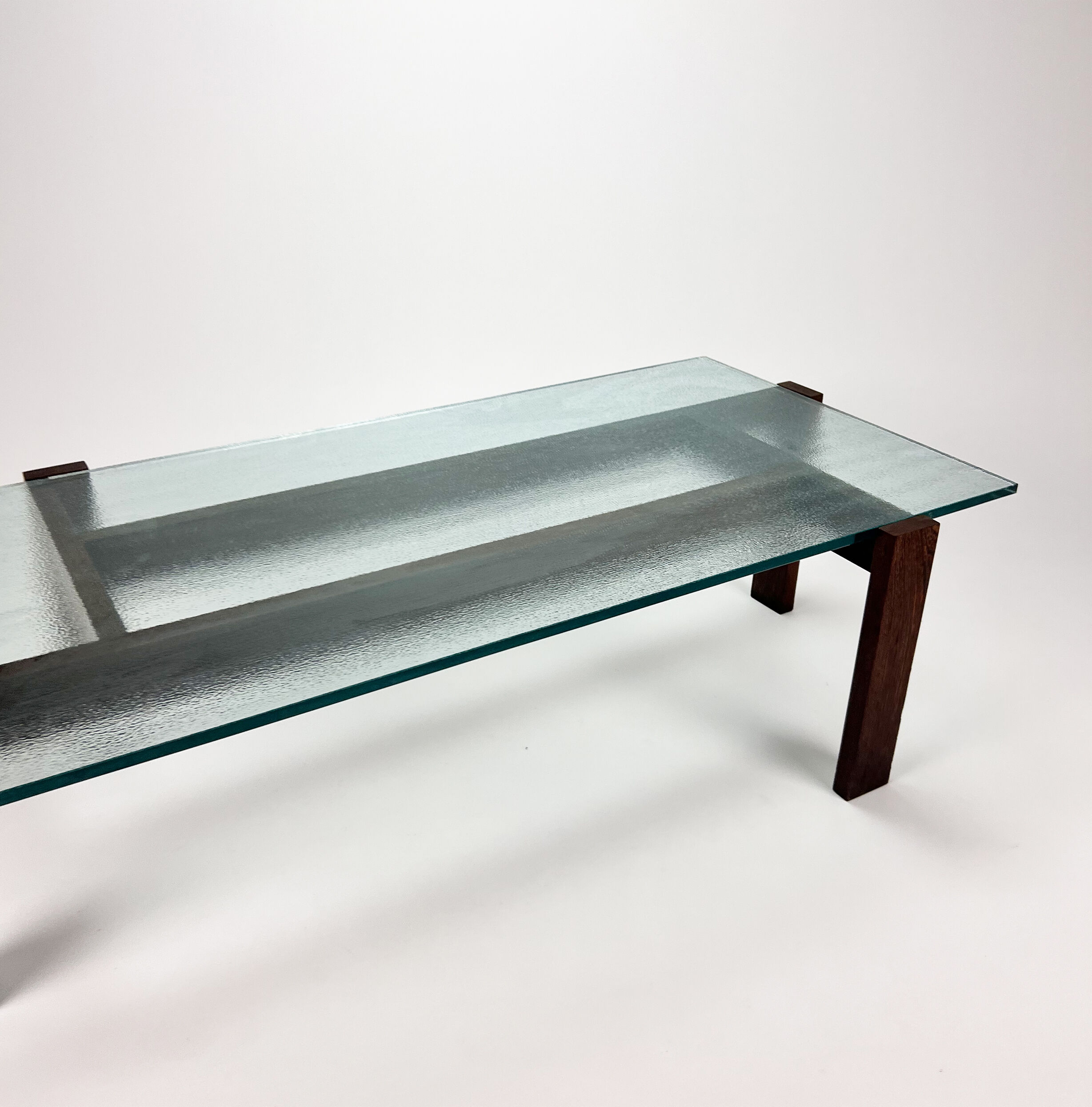 Wengé and glass coffee table, 1960s