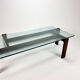 Wengé and glass coffee table, 1960s