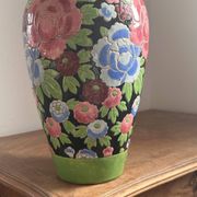 Large Keramis vase – Art Deco period with peony motif