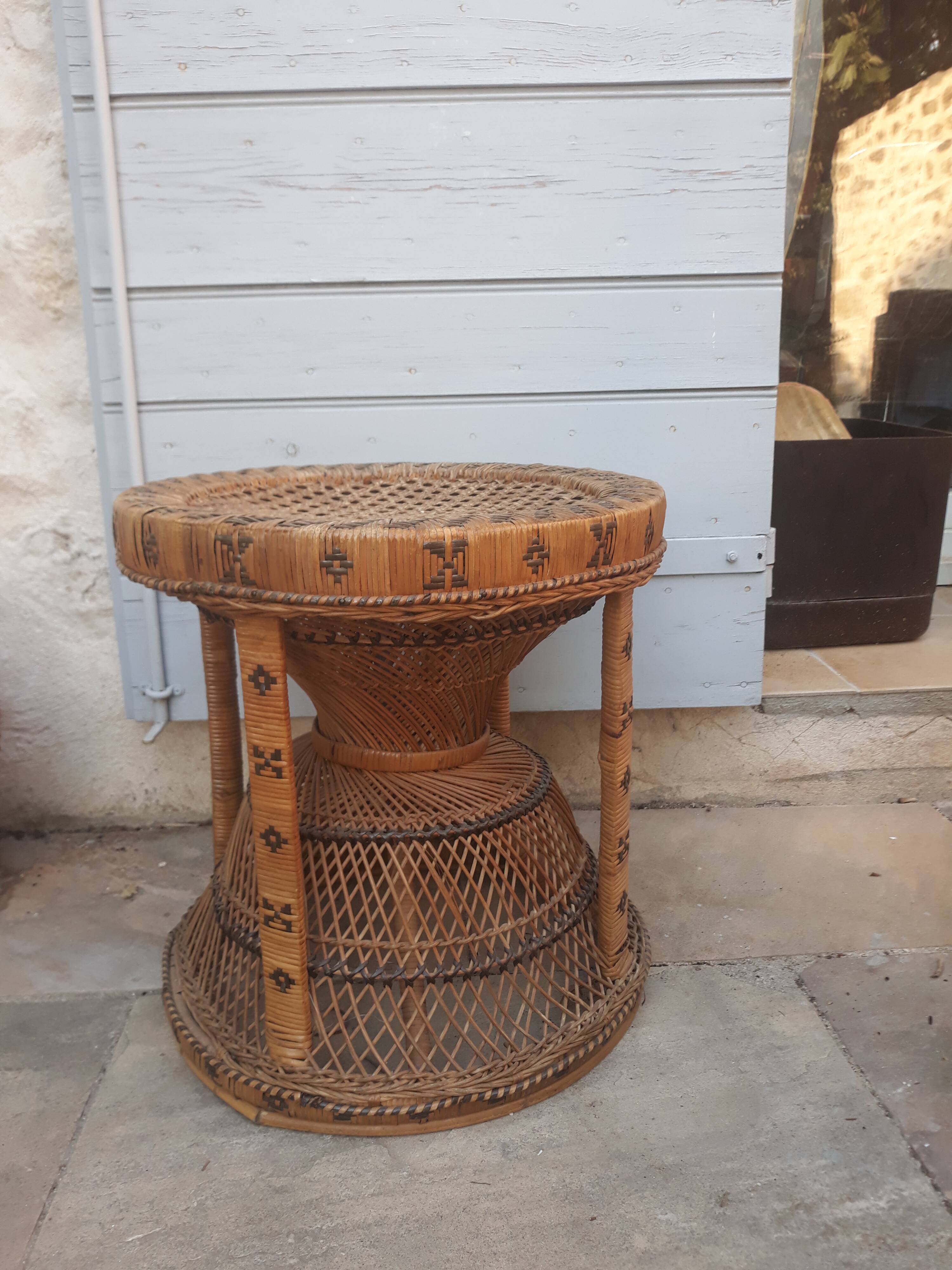 Emmanuelle rattan stool