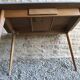 Table de cuisine 1960’s en formica et piétement compas bois