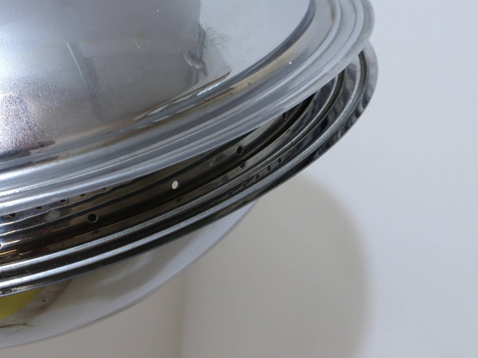 Vintage 'Vog' hanging steel lamp design by AZ Pavia, ITALY 1970s