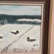 Swedish Oil on Canvas “Houses in the snow” by Nik 79 Vintage & Framed 35x30cm