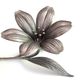 Silver metal ashtray flower, 6 petals, 60s