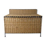 Rattan and metal chest