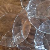 7 petal-shaped glass dessert plates – 1960s–1970s