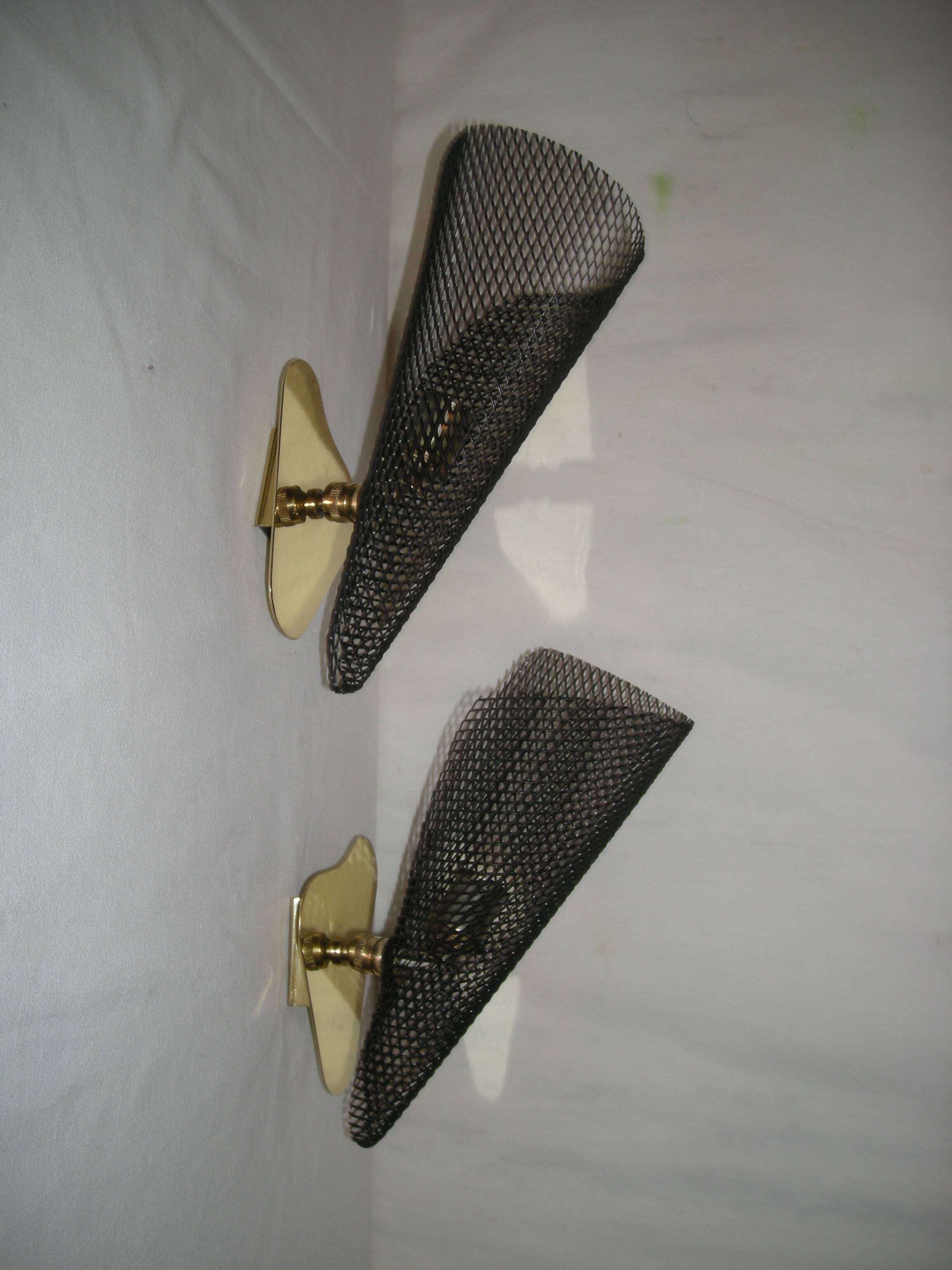 Pair of conical wall lights from the 50s
