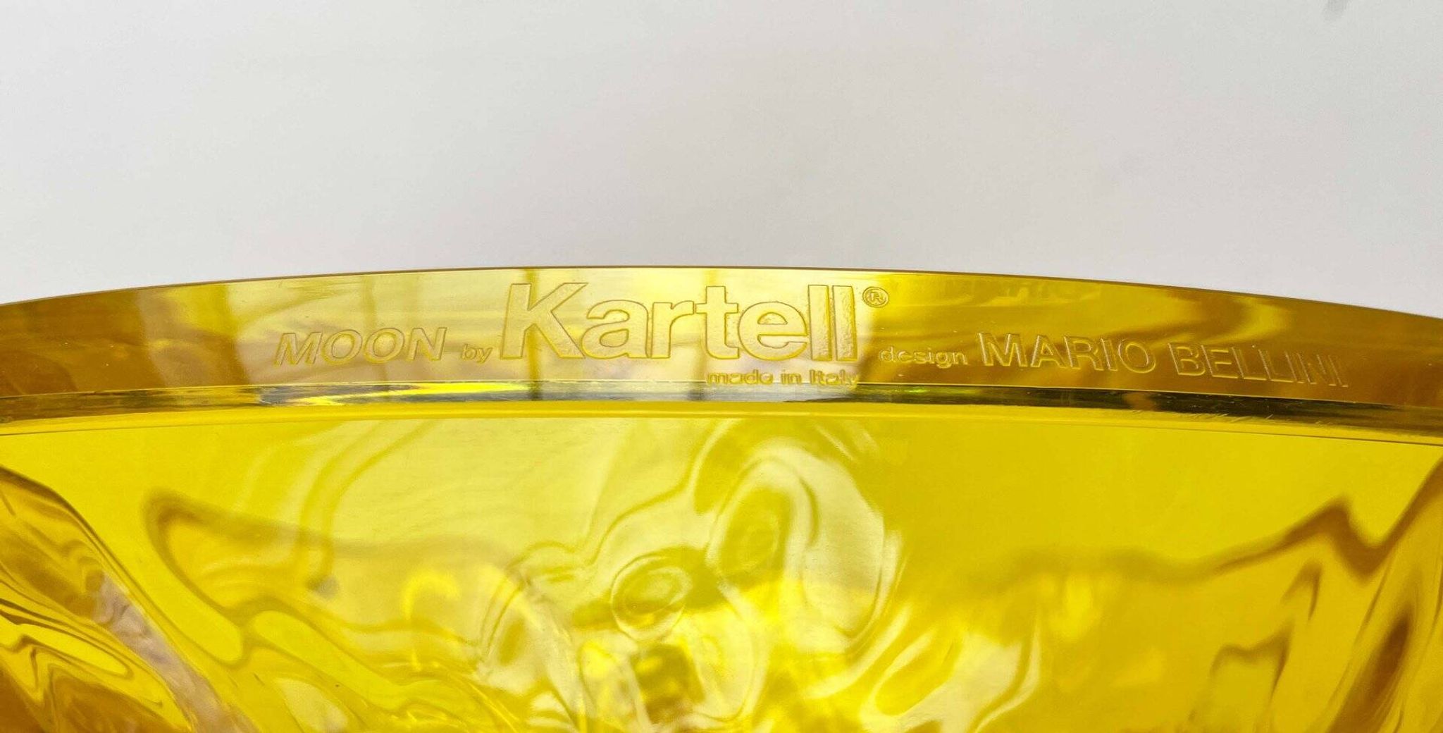 Vintage Italian Large Rare Yellow Moon Bowl from Mario Bellini for Kartell