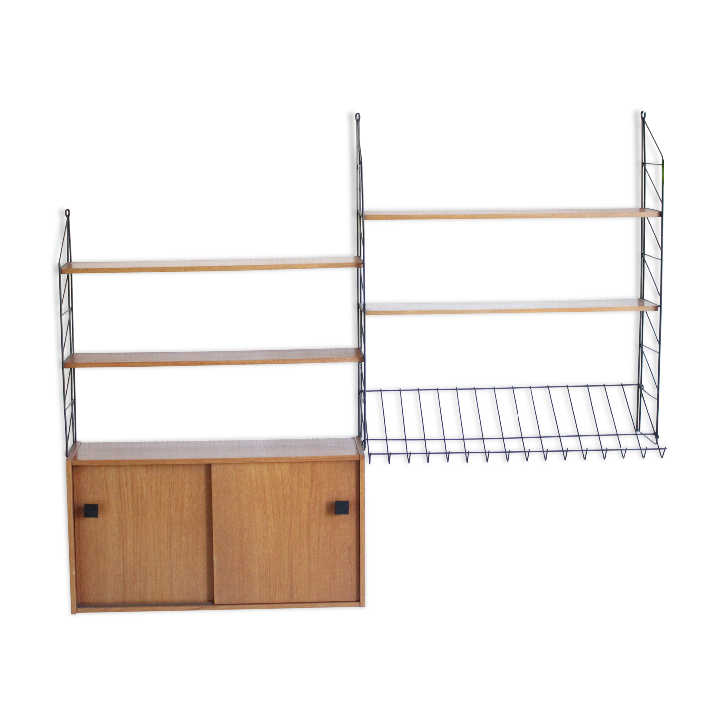 Wall shelves string, caisson and door reviews teak 1960