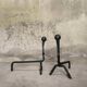 Brutalist pair of andirons