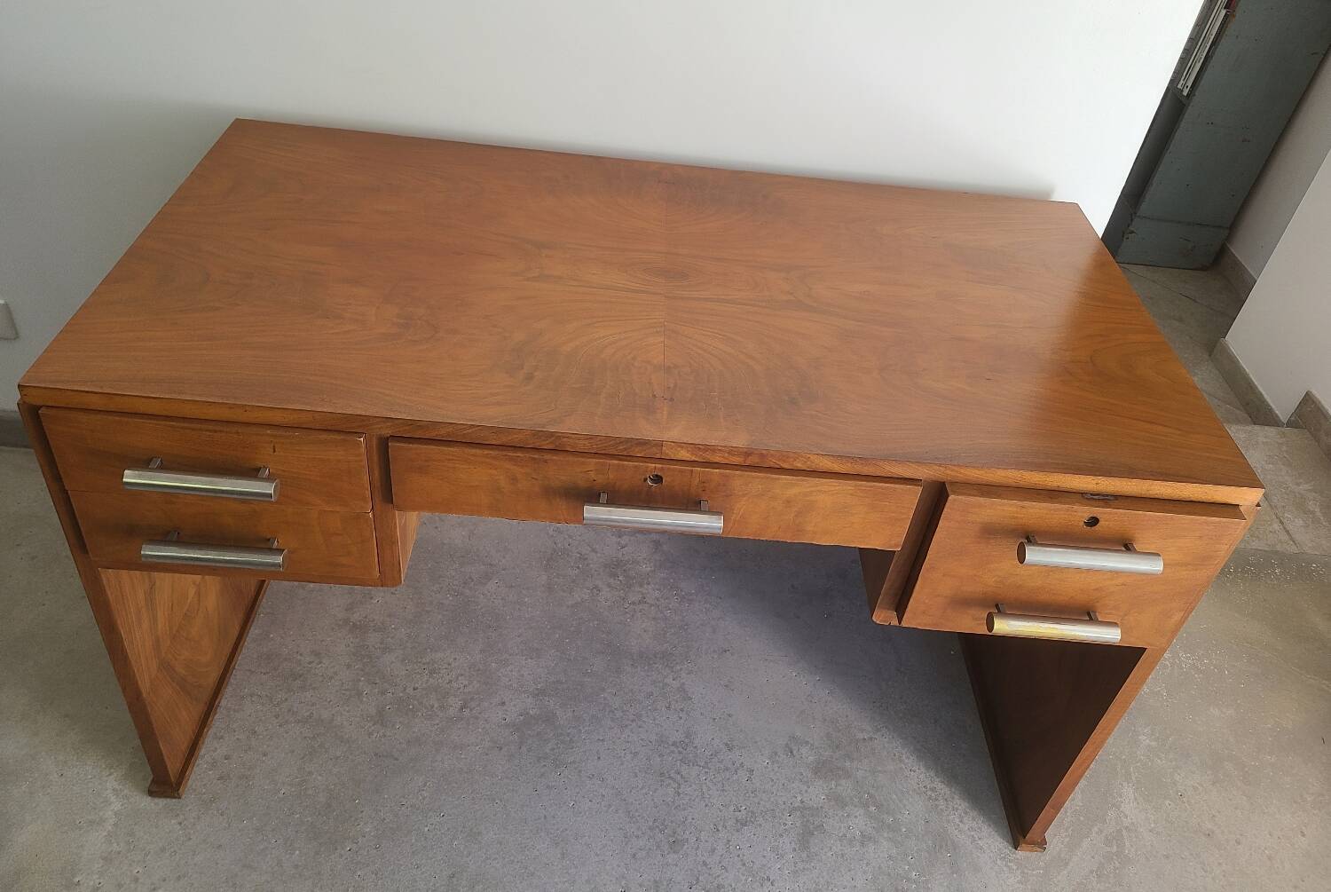 Ancien bureau Art Déco Noyer vintage