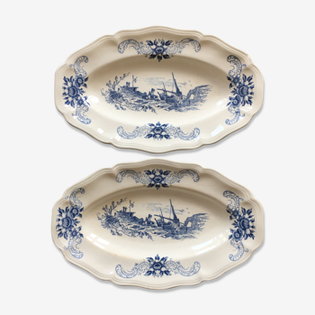 Lot of 2 dishes in the land of iron Sarreguemines model Flanders