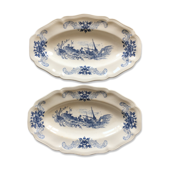 Lot of 2 dishes in the land of iron Sarreguemines model Flanders