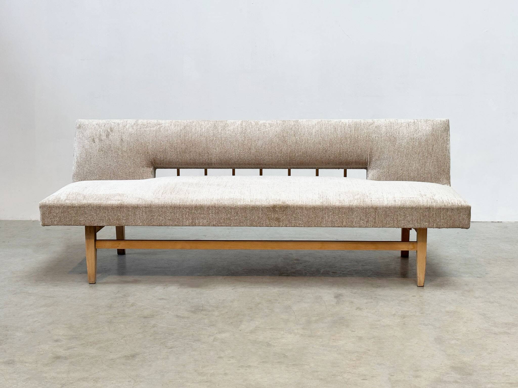 1970's German wooden sofa / daybed