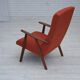 1970s, Danish highback armchair, furniture wool, teak wood, oak wood.