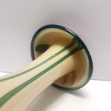 Beige Encased and Hand-blown Glass Decanter Bottle, Italy