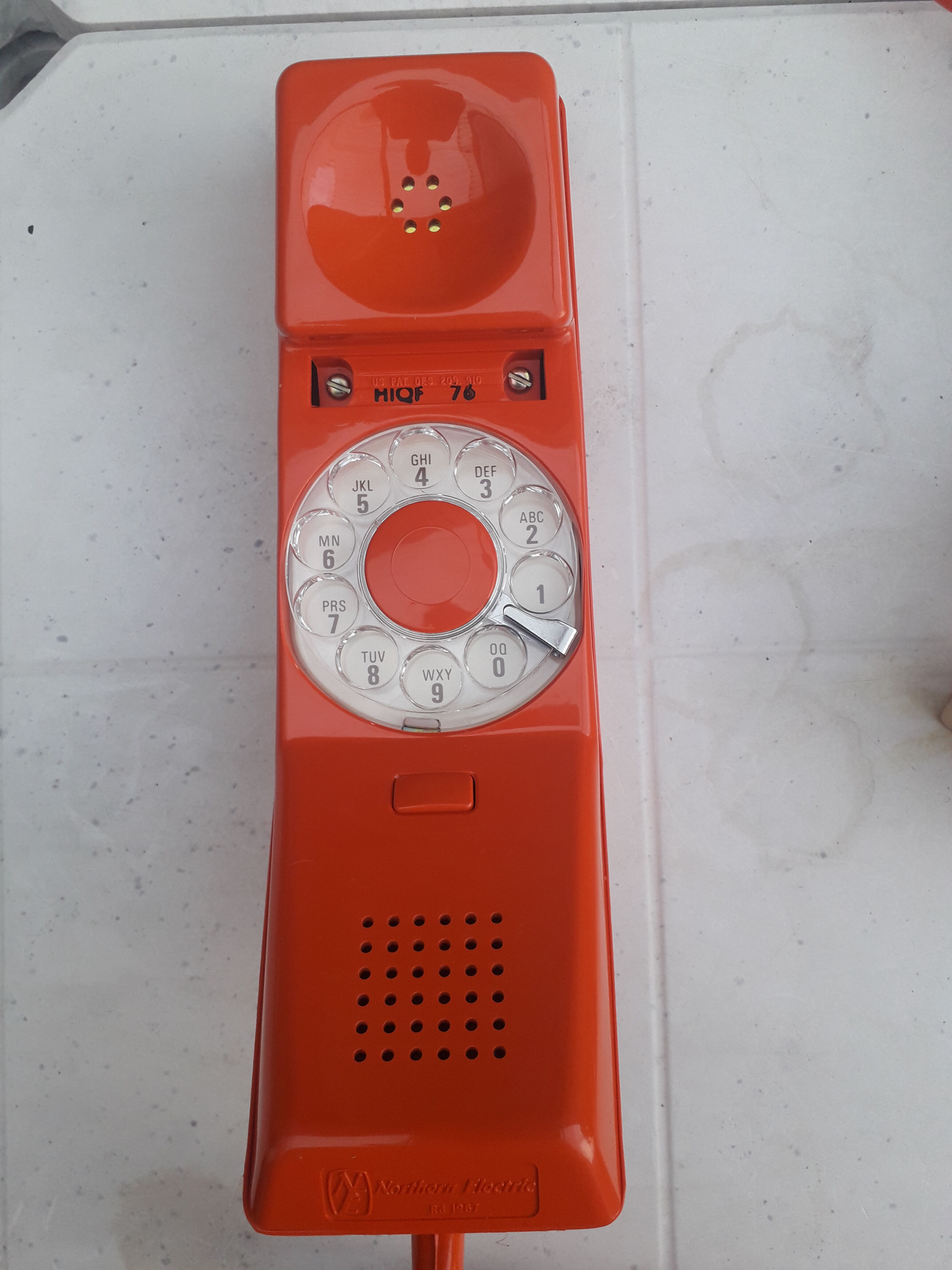 Old vintage orange phone contempra new