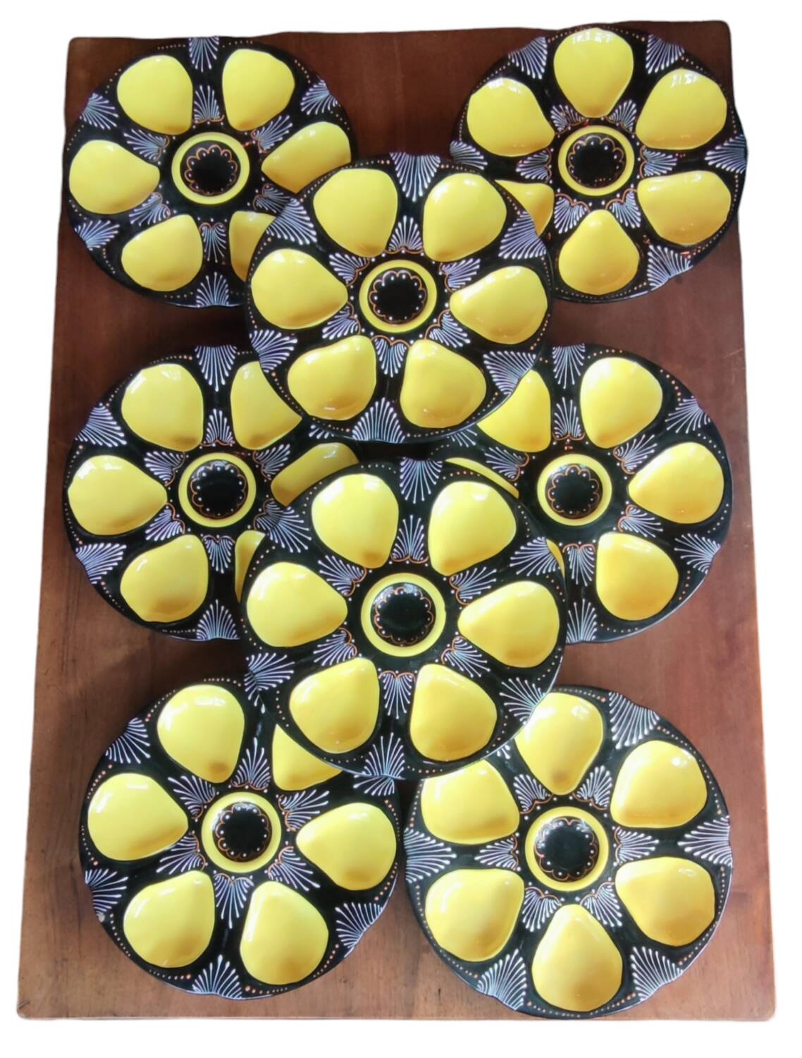 8 HB Quimper oyster plates