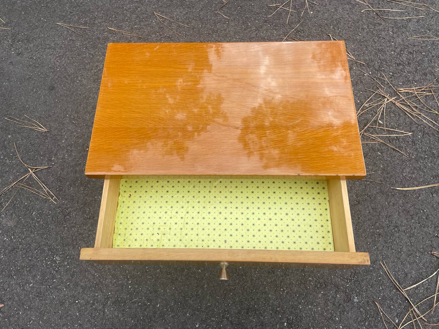 Bedside table with compass feet, 1960s
