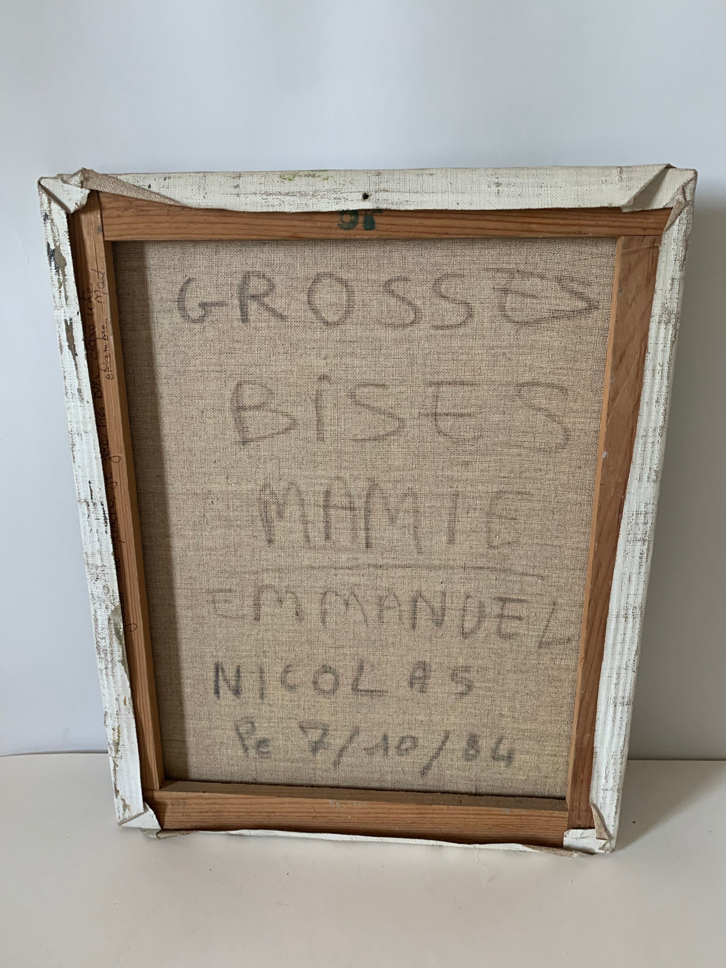 Oil on canvas vase of flowers