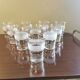 Set of 10 vintage granite and gilded glasses