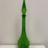 Italian Empoli carafe with bubbled glass