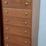 American walnut chest of drawers, 1980