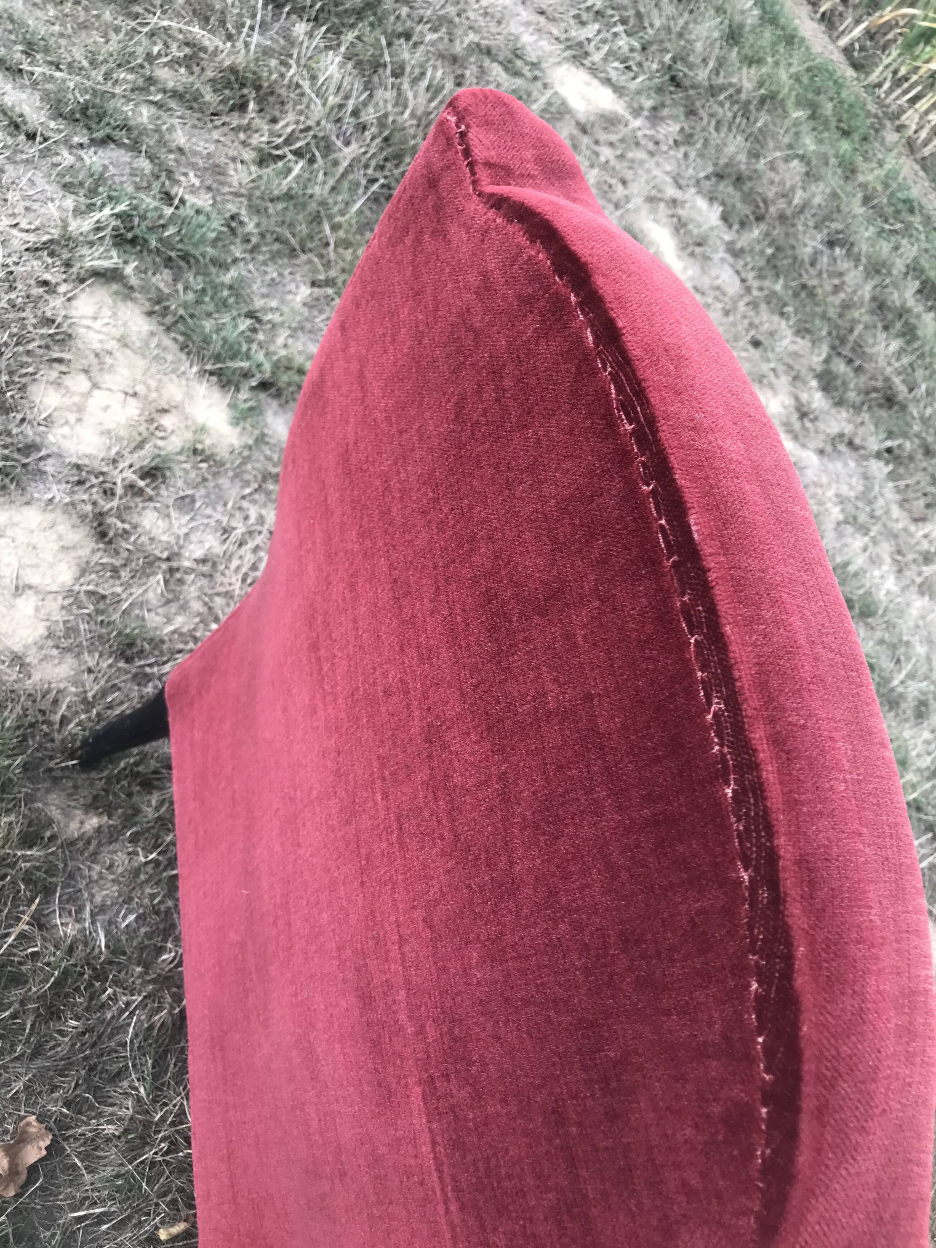 Bordeaux velvet english armchair