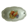 Openwork porcelain basket with fruit still life decor