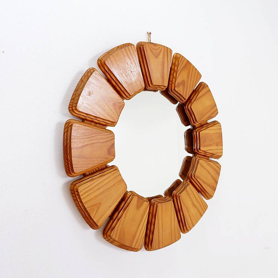 Vintage Wood Wall Mirror