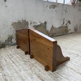Pair of modernist constructivist wall-mounted bedside tables
