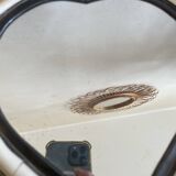 Heart-shaped bone and brass mirror