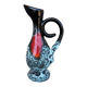 Vintage fat lava vase – turquoise red ceramic foam