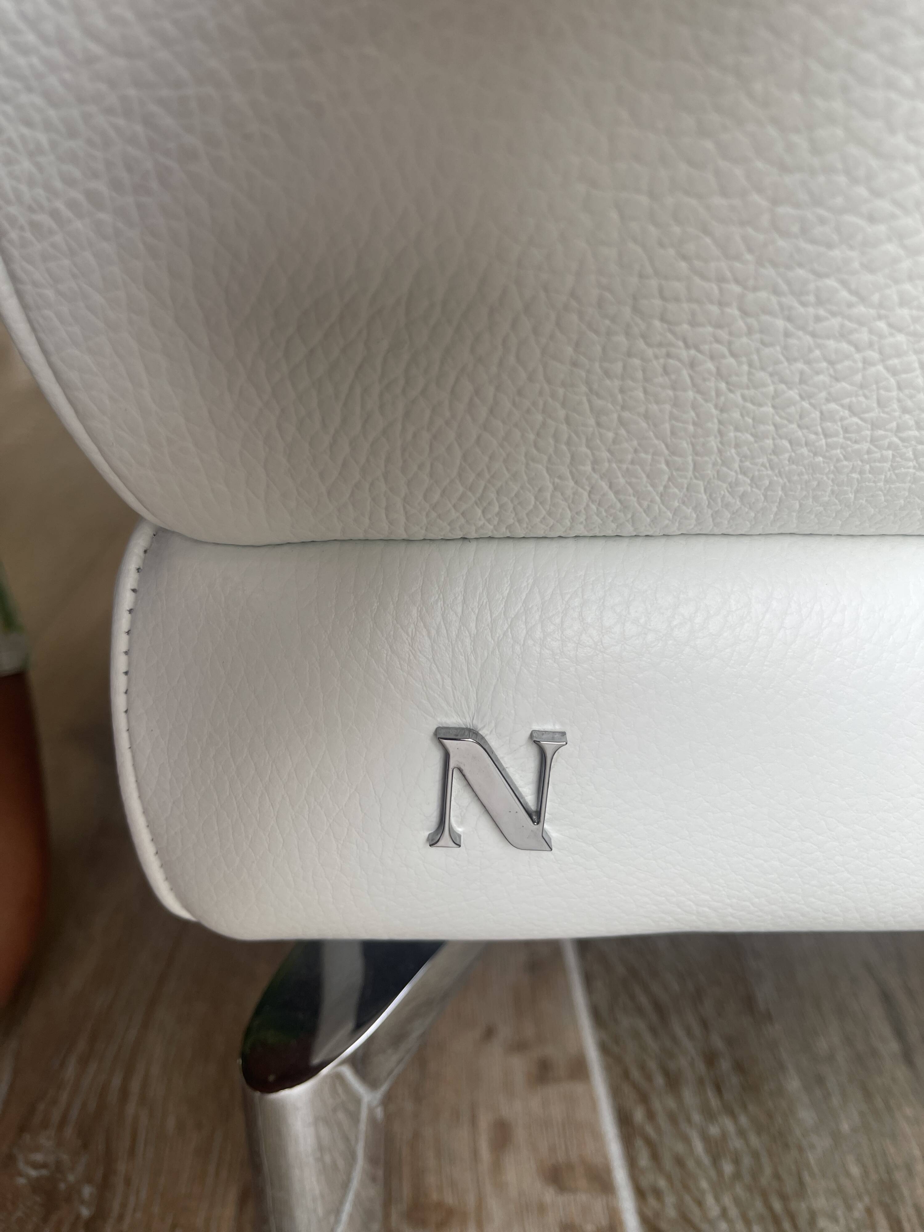 White leather sofa