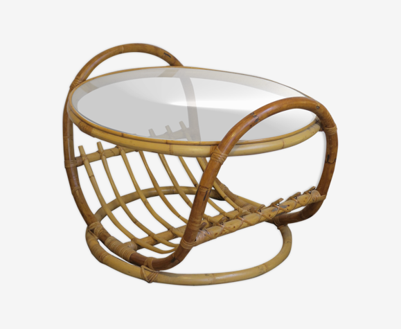 Round Bamboo Coffee Table Selency Round Bamboo Coffee Table Selency, Round Bamboo Coffee Table