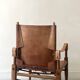 Safari armchair in wood & cognac leather by Wilhelm Kienzle for Wohnbedarf 1950