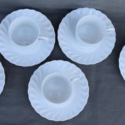 6 coffee cups and saucers Tharaud Limoges form valençay sillage model