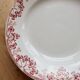 Dessert plate ironstone Sarreguemines U&C model Vichy red