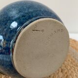 Pichet vase en grès bleu des Manufactures Normand