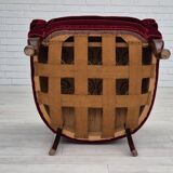 1960s, Danish lounge chair, furniture velour, beech wood legs, original condition.