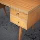 Bureau années 60 allemand en bois de hêtre pieds compas