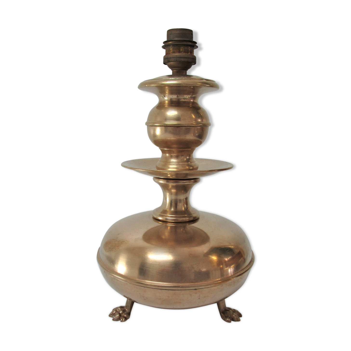 Early 20th century brass tripod tripod lamp foot