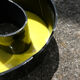 Yellow and black industrial sign "O" letter