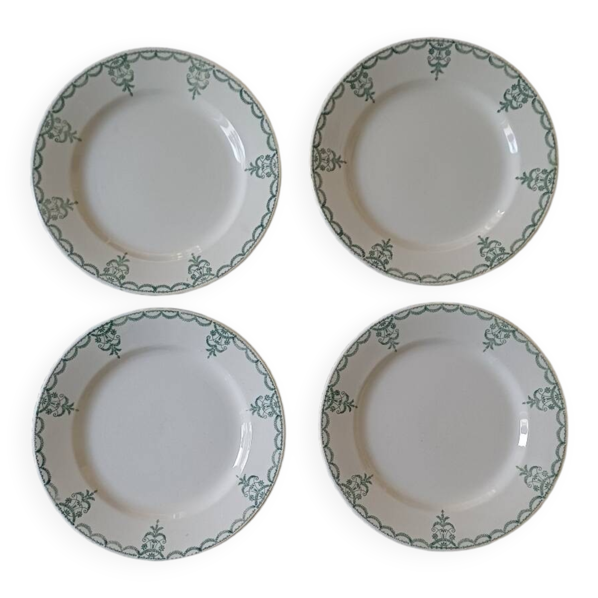 Set of 4 ironstone flat plates