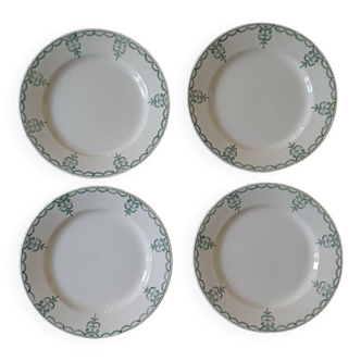 Ensemble de 4 assiettes plates en terre de fer