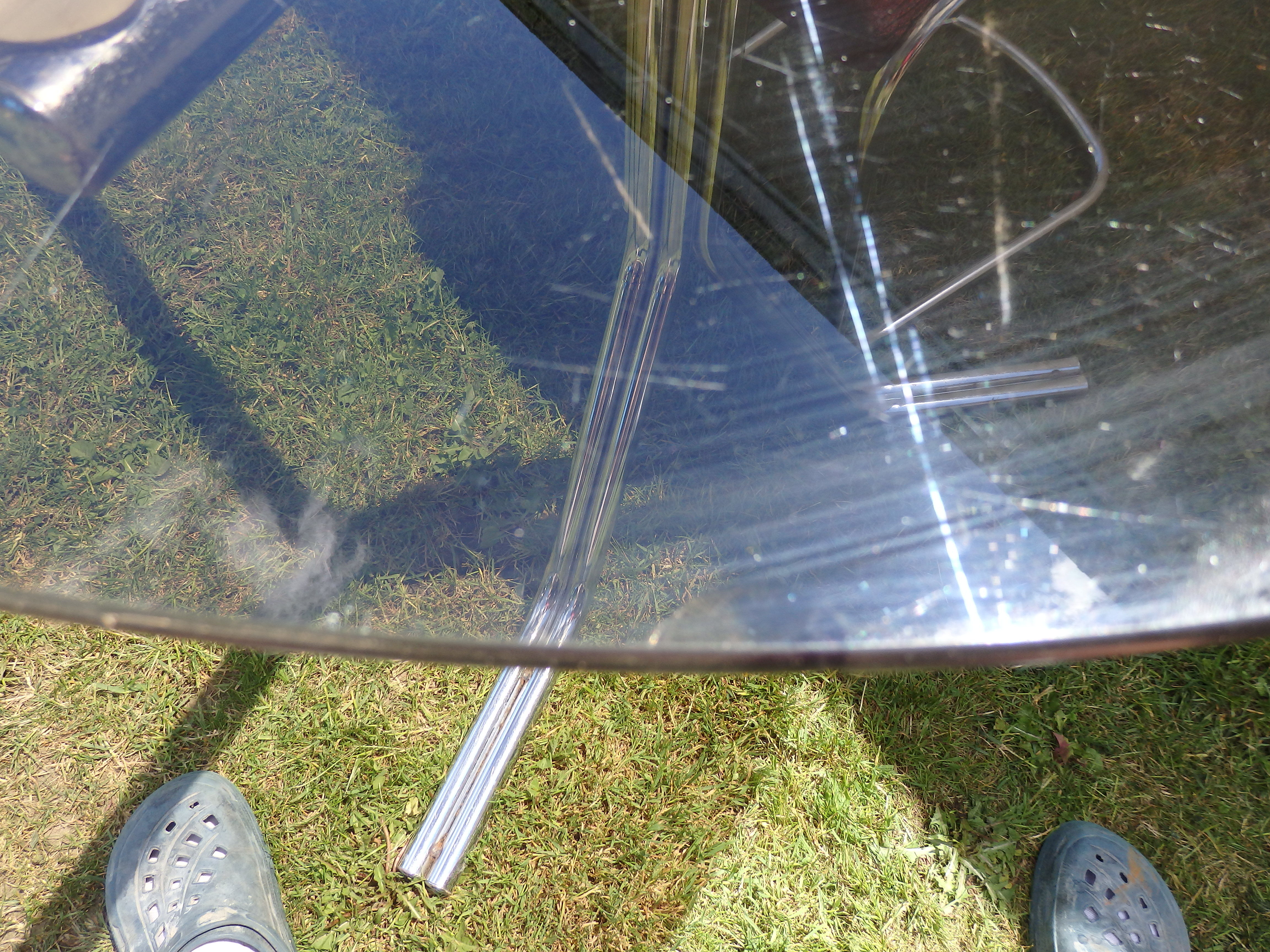 Glass table and 6 chairs chrome vintage year 70