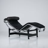 Black Fur LC4 Chaise Longue by Le Corbusier & Pierre Jeanneret for Cassina
