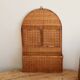 Étagère murale vintage rotin 3 compartiments - Rangement mural